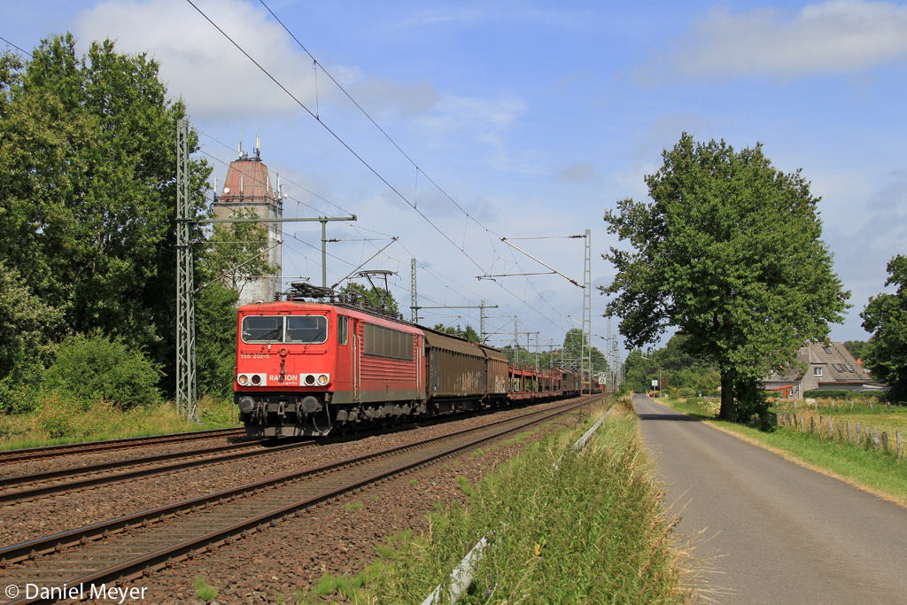 Die 155 202-5 in Brokstedt am 19.07.2013