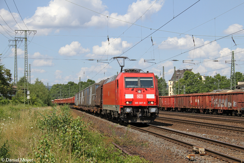 Die 185 387-8 in Koblenz L�tzel am 16.07.2014