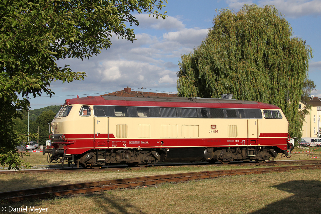 Die 218 105-5 im DB Museum Koblenz L�tzel am 15.06.2014