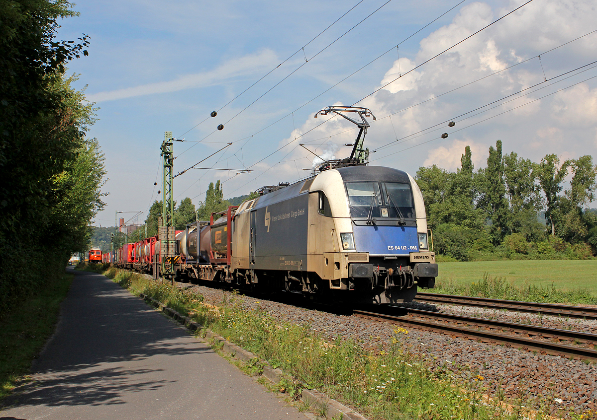 ES 64 U2-066 / 182 566 der WLB bei Bad H�nningen am 29.08.2013