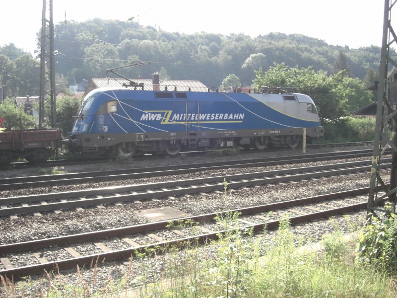 1116 912-5 in Prien am Chiemsee am 25. Juli 2008 bei einem
kurzen Zwischenstop. Leider stand die Sonne genau hinter der Lok.