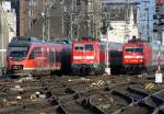 3 auf einen Streich bei der Einfahrt in K�ln Hbf am 27.03.2010