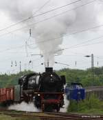 Und auch nochmals die 41 018 mit einer m�chtigen Dampfwolke am 13.05.2010