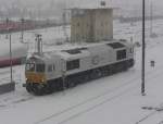 247 059-9 bei dichtem Schneetreiben im Bahnhof von M�hldorf am 2.