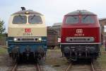 Die 217 014-0 neben 216 067-9 im DB Museum Koblenz am 22,05,11
