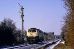 Am 31.3.1983 war die Braunschweiger 216 169 Lz auf der Sennebahn unterwegs und passiert das n�rdliche Einfahrsignal des Bahnhofs Paderborn Nord.