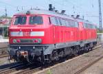 Die 218 838-1 fuhr am 18.07.2010 durch K�ln Messe Deutz.
