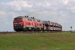 Die 218 372-1 und 218 366-3 in Morsum am 06,08,11