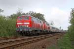 Die 218 366-3 und 218 314-3 mit IC 2311 nach Stuttgart in Nieb�ll am 12,05,12