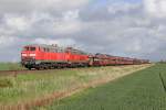 Die 218 838-1 und 218 313-5 mit dem SyltShuttle bei Nieb�ll am 12,05,12