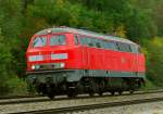 218 249-1, aufgenommen am 16.10.13, bei einer Solodurchfahrt durch A�ling.