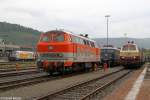 Die 218 212-9, 218 137-8 und 218 105-5 in Miltenberg am 01.05.2014