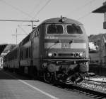 Und nocheinaml dier 218 408 doe sich jetzt auf den Weg die Steilstrecke nach Emmelshausen zu �berwinden.