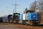 Regental Cargo D05 und MRCE 500 1570,beide im Einsatz f�r TXL,am 7.3.11 bei einem kurzen Stopp in Ratingen-Lintorf.