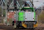 Eine unbekannt gebliebene Vossloh G1206 beim umsetzen in K�ln West am 02.04.2012