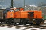 Eine MAK G1700BB der Kreisbahn Siegen-Wittgenstein, aufgenommen am 08.03.10, bei der Durchfahrt durch Treuchtlingen.