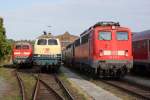Die 110 223-5 , 217 014-0 und 218 137-8 im DB Museum Koblenz L�tzel am 30,06,11