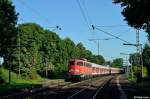 110 432-2 mit dem RE 4179 nach Frankfurt(Main)Hbf am Morgen des 03.08.2012 in Kirch-G�ns.