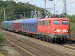 110 231-8 mit Autoslaaptrein in K�ln West am 06.08.2010