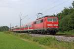 Die 111 038-6 in Raubling am 03,08,12 