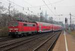111 016 am RE7 in K�ln Messe/Deutz am 29.03.2013