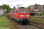 Die 111 151-7 in Wuppertal Steinbeck am 06,10,12 