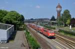 111 145-9 mit dem RE 26233 (Emden Hbf - Münster(Westf)Hbf) am 17.07.2015 in Lingen(Ems).