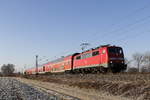 111 181-4 mit einem Regionalzug von M�nchen nach Landshut.