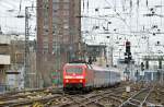 120 156-5 mit dem EN 420 von Wien West nach K�ln am 14.04.2013 bei der Einfahrt in den K�lner Hbf.