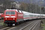 120 143-3 bei der Durchfahrt in Wuppertal Steinbeck am 11.04.10