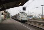 139 177-0 durchf�hrt mit dem Henkelzug den Bahnhof von Neuwied(Rhein) am 23.09.2010.
