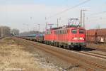 Die 140 791-5 und 140 850-9 in Hilden am 13,03,13