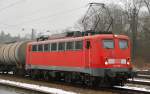 140 539-8, aufgenommen am 22.01.10, bei der Durchfahrt durch Neuoffingen, Strecke Donauw�rth-Neuoffingen-Ulm.