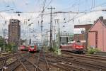 Die 111 155 und 425 023 als RB 48 und 143 614-6 vorm K�lner Hbf am 18,07,12