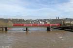 Die 143 919-9 mit der RB27 auf der Moselbr�cke in Koblenz am 14,04,13