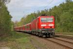 Die 143 358-0 mit der S6 in Essen Werden am 17.04.2014