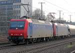 145 087-3 der SBB Cargo in K�ln West am 12.02.2011