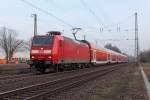 Die 146 023 in Empel-Rees am 02,03,12
