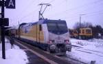 146 536-8 steht im Hundertwasser Bahnhof Uelzen (05.01.10)
