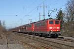 Die 151 142-7 und 151 xxx-x in Ratingen Lintorf am 07,03,11