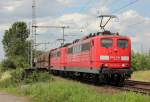 151 127-9 mit 151 xxx-x und Erzzug in Porz Wahn am 07.07.2011