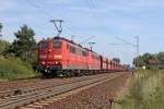 Die 151 116-1 und 151 112-0 mit einem Erzbomber in V�hrum am 20,08,11
