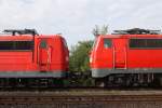 Face to face in form von 151 121-1 und 111 001-4 im DB Museum Koblenz L�tzel am 02,06,12