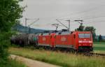 152 074-1 + 152 060-0, aufgenommen am 20.06.12, bei Treuchtlingen.
