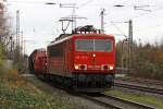 Die 155 122-5 in Ratingen Lintorf am 17,11,10
