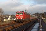 Die 181 220 mit IC 134 nach Luxembourg auf der Koblenz G�lser Eisenbahnbr�cke am 02,01,11