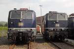 Die 181 001-9 neben 181 206-4 im DB Museum Koblenz L�tzel am 26,04,11