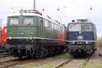 Die E50 091 und 181 206-4 im DB Museum Koblenz-L�tzel am 03,04,10