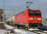 185 067-6 mit Kesselzug in Porz Wahn am 18.12.2010