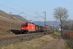 Die 185 204-5 in Pommern (Mosel) am 29,01,11